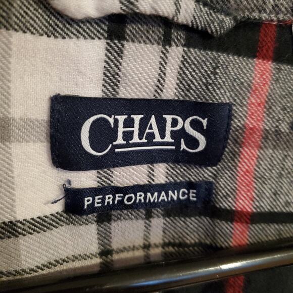 CHAPS Men's Long sleeved plaid flannel shirt Button up sz.LG - Picture 5 of 6